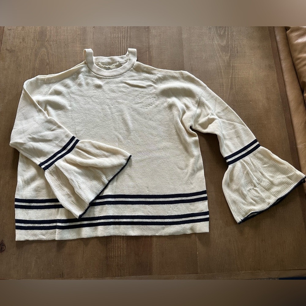knit sweater with bare shoulders